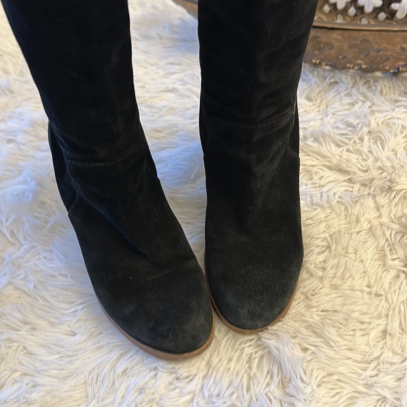 J.Crew Black Suede Calf Slouchy Heel Winter fall boots women size 7 - Picture 7 of 9